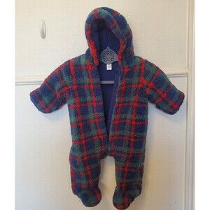 Little Me Toddler Baby Plaid Teddy Bear One Piece Sherpa Fleece Jumpsuit…